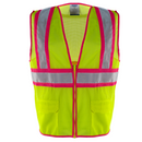 Chaleco de seguridad de malla de alta visibilidad con tiras rosas en contraste y cintas reflectantes - Colección PinkFit