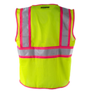 Chaleco de seguridad de malla de alta visibilidad con tiras rosas en contraste y cintas reflectantes - Colección PinkFit