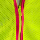 Chaleco de seguridad de malla de alta visibilidad con tiras rosas en contraste y cintas reflectantes - Colección PinkFit