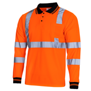 High Vis Reflective Safety Long Sleeve Polo Shirt