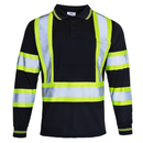 Polo de seguridad reflectante de alta visibilidad, bicolor, de manga larga