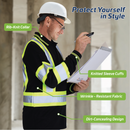 Polo de seguridad reflectante de alta visibilidad, bicolor, de manga larga