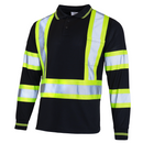 Polo de seguridad reflectante de alta visibilidad, bicolor, de manga larga