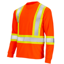 Camiseta de seguridad de manga larga de alta visibilidad bicolor reflectante con espalda en X