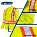 Camiseta de seguridad de manga larga de alta visibilidad bicolor reflectante con espalda en X