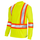 Camiseta de seguridad de manga larga de alta visibilidad bicolor reflectante con espalda en X