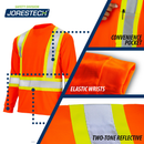 Camisa de seguridad de manga larga de alta visibilidad reflectante bicolor