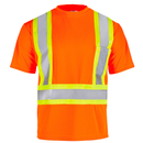 Camisa de seguridad de alta visibilidad con cinta reflectante en forma de X, dos tonos y bolsillo