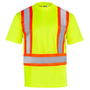 Camisa de seguridad de alta visibilidad con cinta reflectante en forma de X, dos tonos y bolsillo