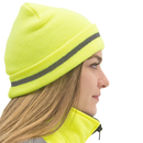 Hi-Vis Safety Beanie with Reflective Stripe
