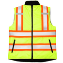 Chaleco de seguridad reversible, térmico, de alta visibilidad, bicolor, con bandas reflectantes