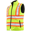 Chaleco de seguridad reversible, térmico, de alta visibilidad, bicolor, con bandas reflectantes