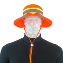 Sombrero de ala ancha de seguridad bicolor de alta visibilidad con cinta reflectante