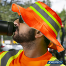 Sombrero de ala ancha de seguridad bicolor de alta visibilidad con cinta reflectante
