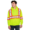 Sudadera con capucha de seguridad bicolor de alta visibilidad con espalda en X y bandas reflectantes