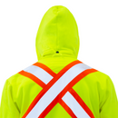 Sudadera con capucha de seguridad bicolor de alta visibilidad con espalda en X y bandas reflectantes