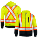 Hi-Vis Two Tone Safety Hooded Sweatshirt with Reflective Stripes