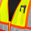Hi-Vis Two Toned Mesh Safety Vest with 2” Reflective Strips and Pockets