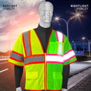 Hi-Vis Two Toned Mesh Sleeved Safety Vest with 2” Reflective Strips and Pockets