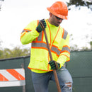 Hi-Vis Two Toned Mesh Sleeved Safety Vest with 2” Reflective Strips and Pockets