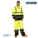 Hi-Vis Yellow/Black Rain Pants with Reflective Strips