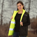 Hi-Vis Yellow/Black Reversible Insulated Safety Vest with Reflective Strips