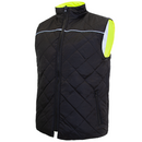 Hi-Vis Yellow/Black Reversible Insulated Safety Vest with Reflective Strips