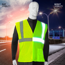 Hi-Vis Yellow Mesh Tearaway Safety Vest with 2” Reflective Strips and Pocket