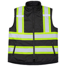 Chaleco de seguridad reversible, térmico, de alta visibilidad, bicolor, con bandas reflectantes