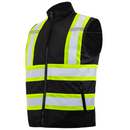 Chaleco de seguridad reversible, térmico, de alta visibilidad, bicolor, con bandas reflectantes