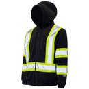 Hi-Vis Two Tone Safety Hooded Sweatshirt with Reflective Stripes