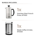 French Press Essentials Bundle, Stainless Steel