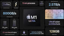 Apple Mac Studio 2022: M1 Ultra, CPU de 20 núcleos, GPU de 48 núcleos, 128 GB de RAM, SSD de 2 TB 