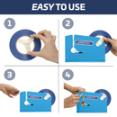 Selladora manual de bolsas con 10 rollos de cinta autoadhesiva azul de 3/8 pulg.