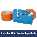 Selladora Manual de Bolsas con 10 Rollos de Cinta Autoadhesiva Naranja de 3/8"