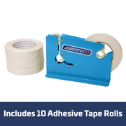 MANUAL BAG TAPER WITH 10 WHITE SELF ADHESIVE TAPE ROLLS E MBC 110PC TAPE WT JORESTECH 5