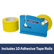MANUAL BAG TAPER WITH 10 YELLOW SELF ADHESIVE TAPE ROLLS E MBC 110PC TAPE YL JORESTECH 6