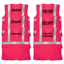 Chaleco de seguridad de malla de alta visibilidad estampado con tiras reflectantes de 2" y bolsillo - Colección PinkFit