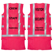 Chaleco de seguridad de malla de alta visibilidad estampado con tiras reflectantes de 2" y bolsillo - Colección PinkFit