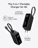 Anker Power Bank (30W, 5k,  Fusion, Built-In USB-C Cable)