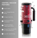 Unidad de potencia de aspiradora central Prolux CV12000 con el motor de 2 velocidades más potente y 25 años de garantía.