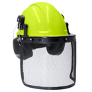 Kit de casco de seguridad estilo gorra con protector facial de malla de hierro y orejeras