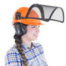 Kit de casco de seguridad estilo gorra con protector facial de malla de hierro y orejeras