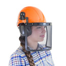 Kit de casco de seguridad estilo gorra con protector facial de malla de hierro y orejeras