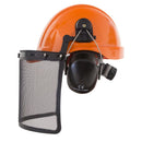 Kit de casco de seguridad estilo gorra con protector facial de malla de hierro y orejeras