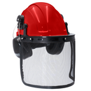 Kit de casco de seguridad estilo gorra con protector facial de malla de hierro y orejeras
