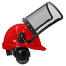 Kit de casco de seguridad estilo gorra con protector facial de malla de hierro y orejeras