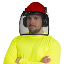 Kit de casco de seguridad estilo gorra con protector facial de malla de hierro y orejeras