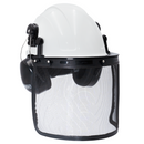 Kit de casco de seguridad estilo gorra con protector facial de malla de hierro y orejeras