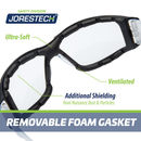 Gafas de seguridad para protección de alto impacto con junta de espuma